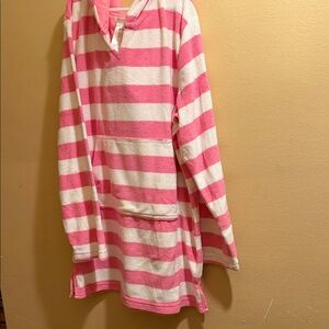 Pottery Barn Kids Pink and White Striped Towelgown